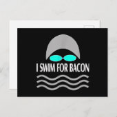 Schwimmen für Bacon Retro Schwimmer Postkarte (Vorne/Hinten)