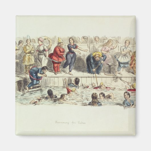Schwimmen für Damen, 1844 (Litho) Magnet (Vorne)
