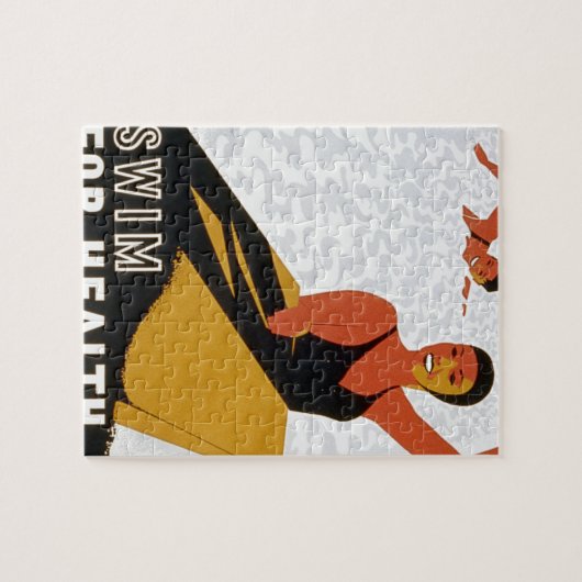 Schwimmen für Gesundheit in sicheren und reinen Be Puzzle (Horizontal)