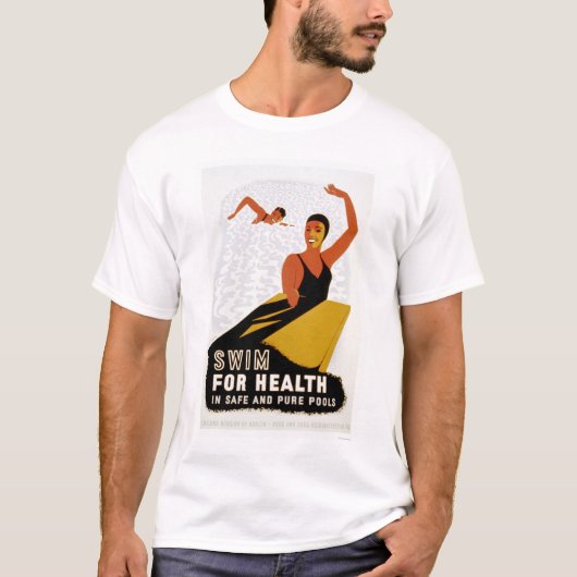 Schwimmen für Gesundheit WPA 1940 T-Shirt (Vorderseite)