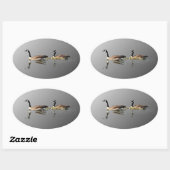 Schwimmen-Gans-Aufkleber Ovaler Aufkleber (Blatt)