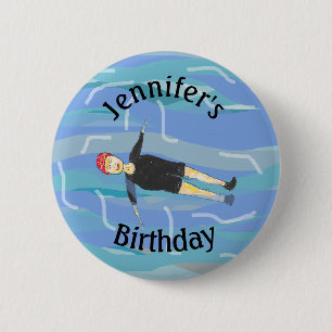 Schwimmen Geburtstagsschwimmen Button