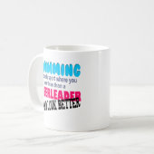 Schwimmen gegen Cheerleading Kaffeetasse (Vorderseite Links)
