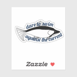 Schwimmen gegen den Motivierend Fisch Aufkleber