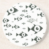 Schwimmen gegen den Strom Schwarzweiss Sandstein Untersetzer (Vorne)