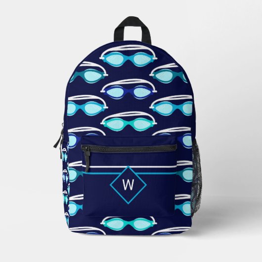 Schwimmen Gemusterte blaue Sportarten Bedruckter Rucksack (Vorderseite)