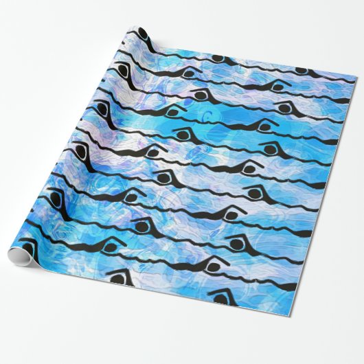 SCHWIMMEN GESCHENKPAPIER (Ungerollt)