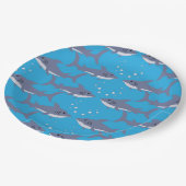 Schwimmen Hai Muster Blaues Party Papier Teller (Schrägansicht)