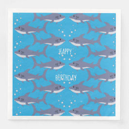 Schwimmen Haie Muster Kid Geburtstagspapier Napkin Serviette