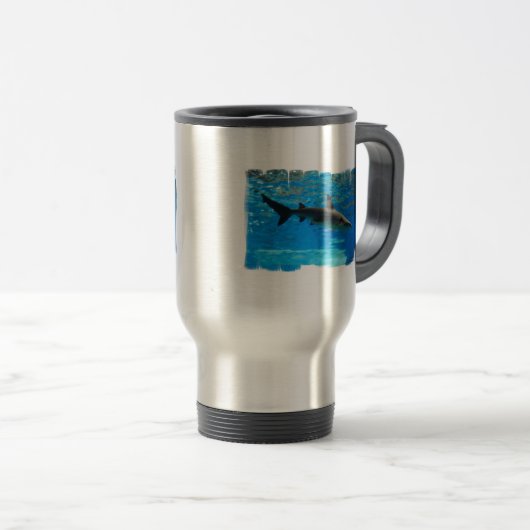 Schwimmen-Haifisch-Reise-Tasse Reisebecher (VorderseiteRechts)