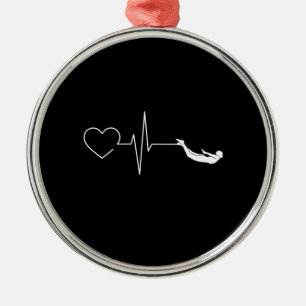 Schwimmen Herzschlag Geschenk für das Baden Ornament Aus Metall
