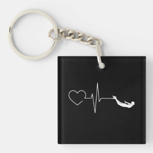 Schwimmen Herzschlag Geschenk für das Baden Schlüsselanhänger