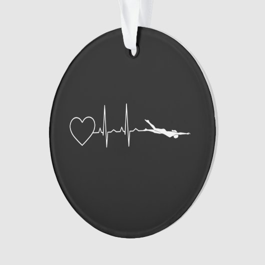Schwimmen - Herzschlag Ornament (Vorderseite)
