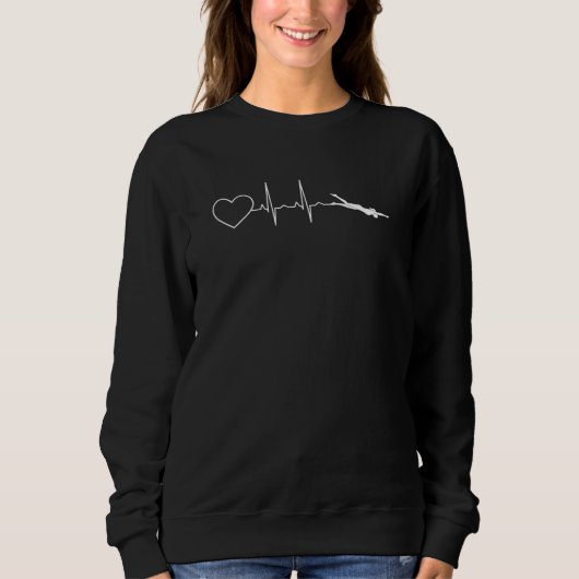 Schwimmen - Herzschlag Sweatshirt (Vorderseite)