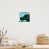 Schwimmen Hippo Poster (Küche)