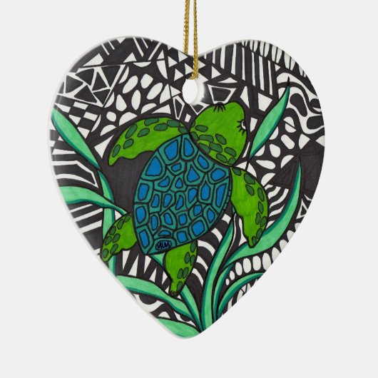 Schwimmen Honu Meeresschildkröte Seetang Ornament (Rechts)