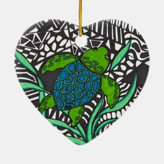 Schwimmen Honu Meeresschildkröte Seetang Ornament (Hinten)