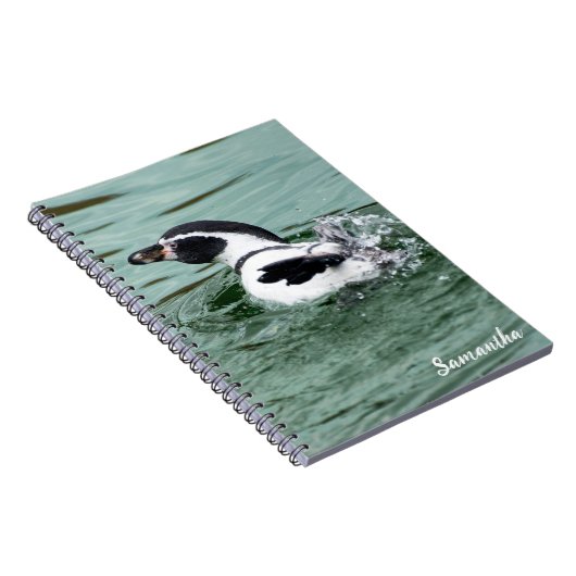 Schwimmen Humboldt Pinguin Spiral Notebook Notizblock (Rechte Seite)