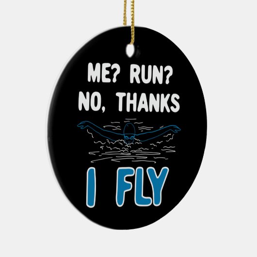 Schwimmen - Ich fliege Keramik Ornament (Rechts)