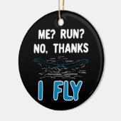 Schwimmen - Ich fliege Keramik Ornament (Links)