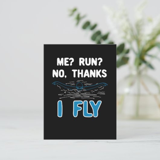 Schwimmen - Ich fliege Postkarte (Stehend Vorderseite)