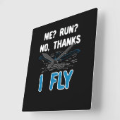 Schwimmen - Ich fliege Quadratische Wanduhr (Winkel)