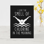 Schwimmen Ich Liebe den Geruch von Chlor im Morn Karte (Gelbe Blume)