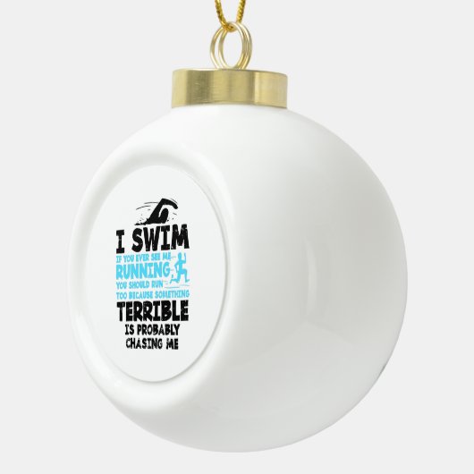 Schwimmen - ich schwimme keramik Kugel-Ornament (Rechts)