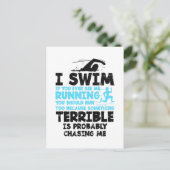 Schwimmen - ich schwimme postkarte (Stehend Vorderseite)