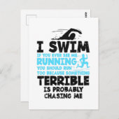 Schwimmen - ich schwimme postkarte (Vorne/Hinten)