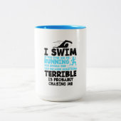 Schwimmen - ich schwimme zweifarbige tasse (Mittel)