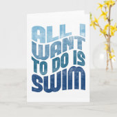 Schwimmen - ich Wollte nur zu schwimmen Karte (Gelbe Blume)