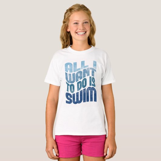 Schwimmen - ich Wollte nur zu schwimmen T-Shirt (Vorne ganz)