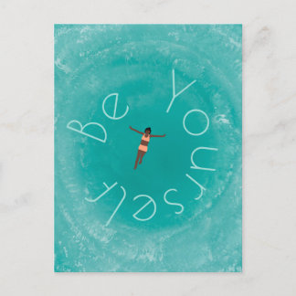 Schwimmen im blauen Ozean personalisierte Postkarte