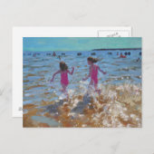 Schwimmen im Meer Clacton. 2014 Postkarte (Vorne/Hinten)