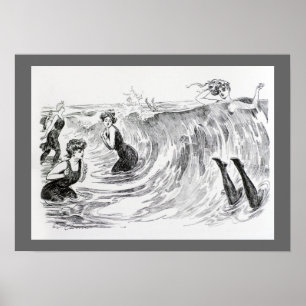 Schwimmen im Meer Poster