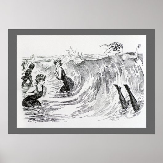 Schwimmen im Meer Poster (Vorne)
