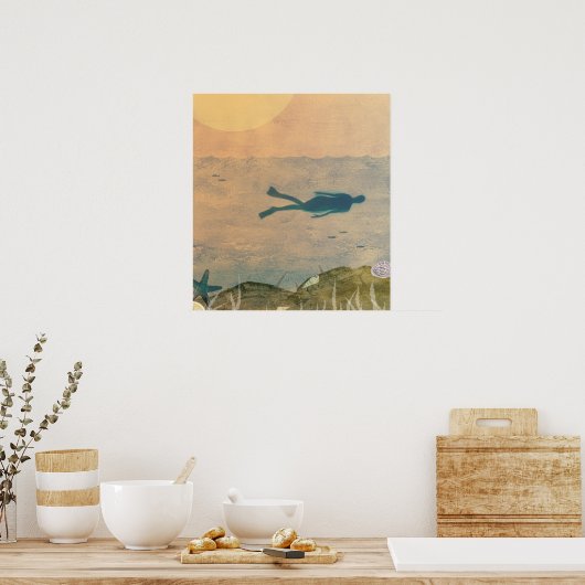 Schwimmen im Meer Poster (Küche)