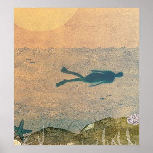 Schwimmen im Meer Poster (Vorne)