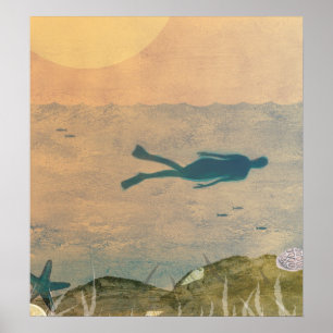 Schwimmen im Ozean Poster