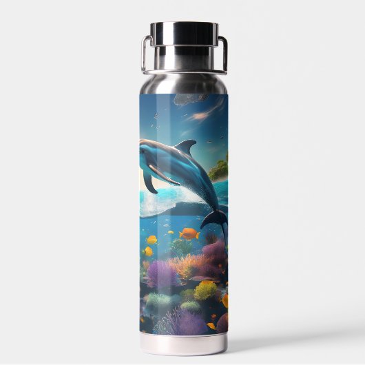 Schwimmen im Ozean Trinkflasche (Rückseite)