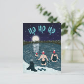 Schwimmen im See mit Schnee Weihnachten (Stehend Vorderseite)