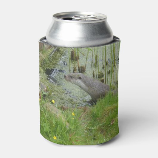 Schwimmen in der europäischen Otter kann kühlen Dosenkühler (Kanne Vorderseite)