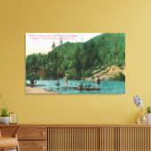 Schwimmen in der Nähe des Docks am russischen Flus Leinwanddruck (Insitu (Wohnzimmer))