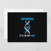 Schwimmen in meiner DNA Funny SwimerSchwimmen Cool Ankündigungspostkarte (Vorne/Hinten)