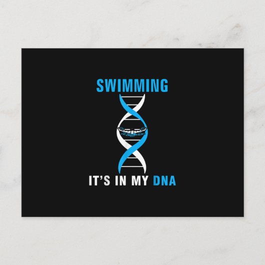 Schwimmen in meiner DNA Funny SwimerSchwimmen Cool Ankündigungspostkarte (Vorderseite)