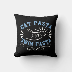 Schwimmen - Iss Pasta, schwimm schneller Kissen