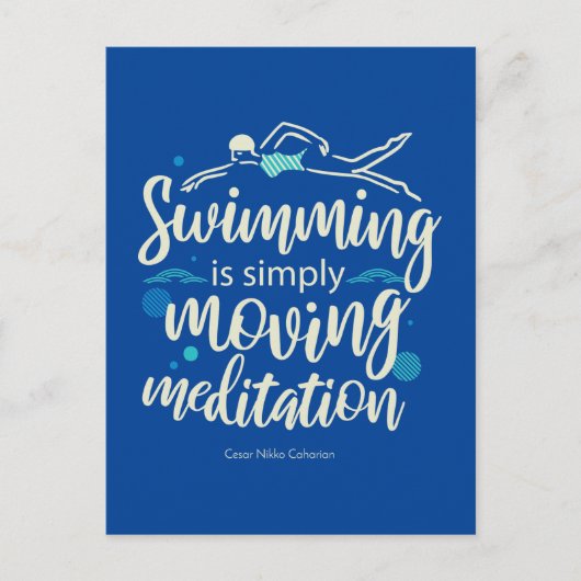 Schwimmen ist einfach bewegende Meditation Postkarte (Vorderseite)