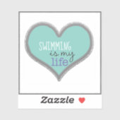 Schwimmen ist mein Leben Aufkleber (Blatt)