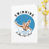Schwimmen ist mein Lebensziel Karte (Gelbe Blume)
